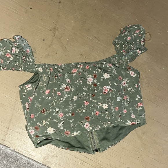 Windsor Green Floral Corset Top - Picture 2 of 2